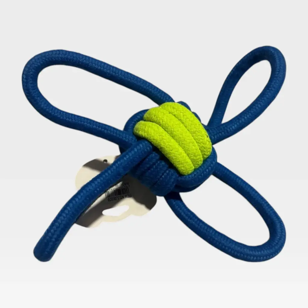 PELOTA DE SOGA DOS COLORES 4 AGARRES