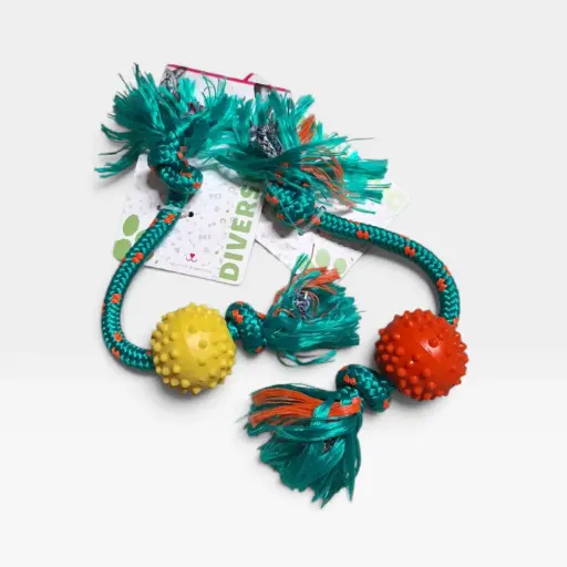 [S1602] PELOTA C PUAS GRANDE DE GOMA SOGA ALPINA 12MM/70CM